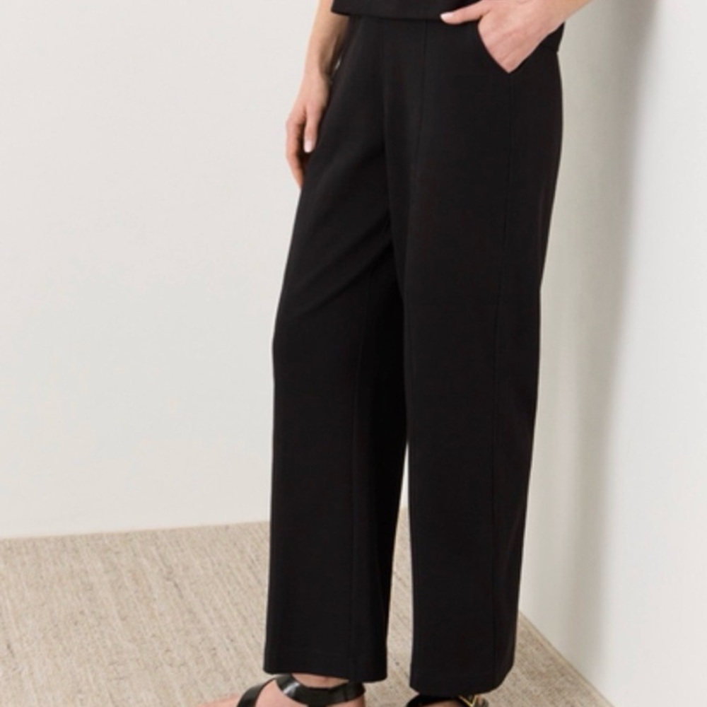 Pact women’s Organic Airplane Pintuck
Wide Leg Pant Sz XL Black SOFT TRAVEL - Picture 2 of 11
